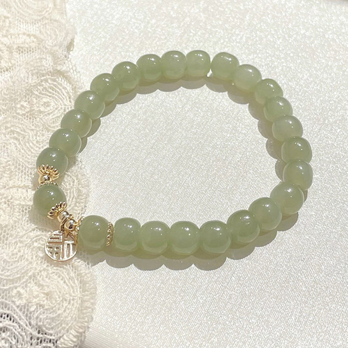 High Standard On Sale Hetian Jade Bracelet Fu Brand Jade Jadeite Women's Bracelet Perfect Gift For Her( with gift box)