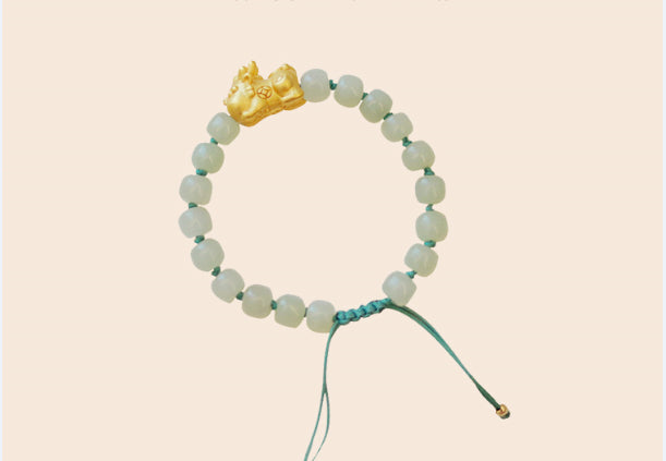 High Standard Hetian Jade Pixiu Bracelet for Women Simple and Cute Lady Art with Small Fresh Temperament Fashionable Birthday Gift For Her with Certificate and Rose Gift Box.