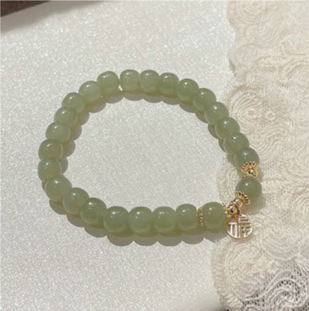 High Standard On Sale Hetian Jade Bracelet Fu Brand Jade Jadeite Women's Bracelet Perfect Gift For Her( with gift box)