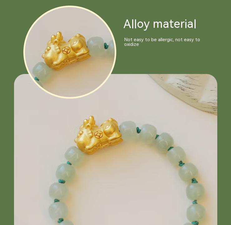 High Standard Hetian Jade Pixiu Bracelet for Women Simple and Cute Lady Art with Small Fresh Temperament Fashionable Birthday Gift For Her with Certificate and Rose Gift Box.