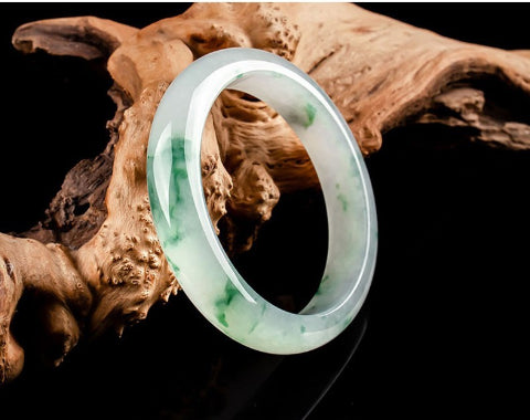 High Standard Jade Exquisite Floating-Flower and Icy Noodle Seed Bracelet Bangle - A Timeless Gift of Purity and Elegance