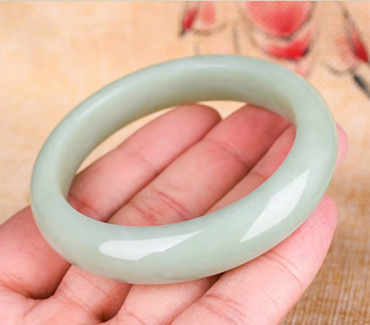 High Standard Huge Saving Natural Green Jade Bangle Bracelet for Women, with Ice Jade and Certificate, Perfect Gift for Mom and Girlfriend